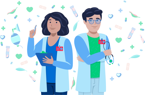 Veterinary professionals illustration